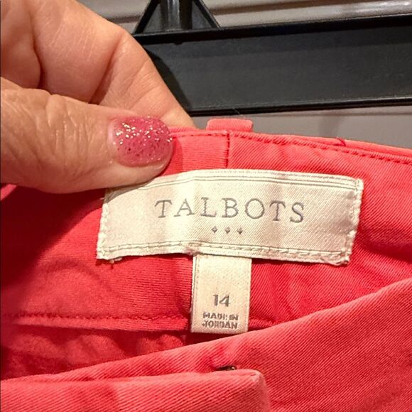 Talbots Bold Tangerine Signature Cropped Trousers Size 14 - Picture 3 of 4